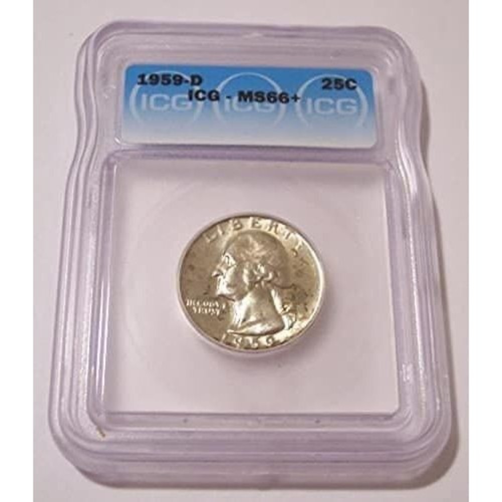 1959 D Washington Quarter Unc MS66+ ICG Toning